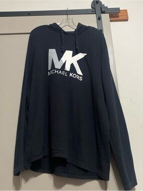 Michael Kors Black Hoodie with White MK Chest Logo